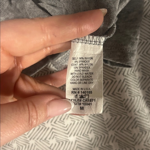 Gray Studded Women's Top with Lace Back - Medium - Picture 5 of 5